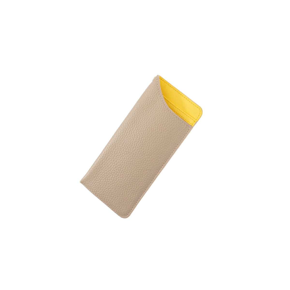 メガネケース スリム グレージュイエロー