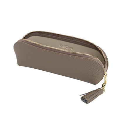 ペンケース 丸型 グレージュグレー